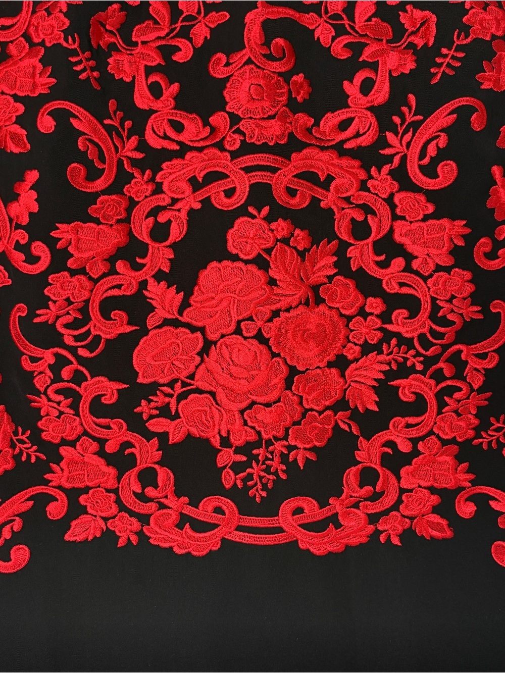 Dolce & Gabbana Red and Black Embroidered Floral Lace Mini Dress - Picture 15 of 15